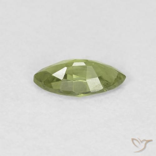 Zafiro Verde medio natural de 0.35 ct, Marquesa, VS