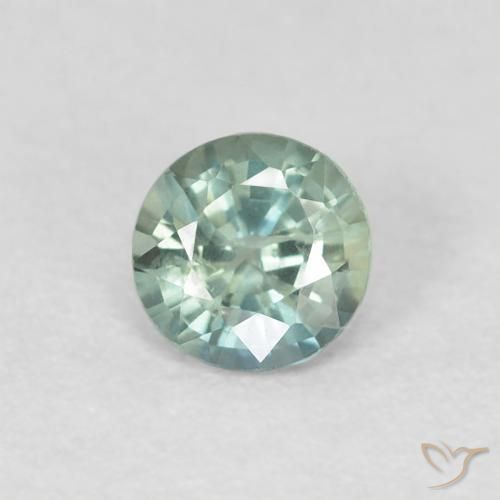 0.46ct Natural Verde claro Zafiro, Redondo, VS