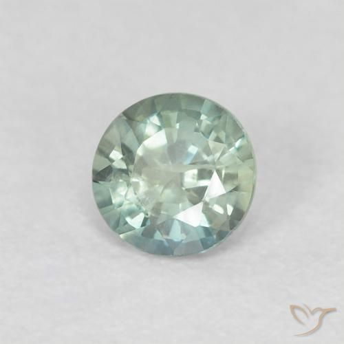 Zafiro Verde claro natural de 0.46 ct, Redondo, VS