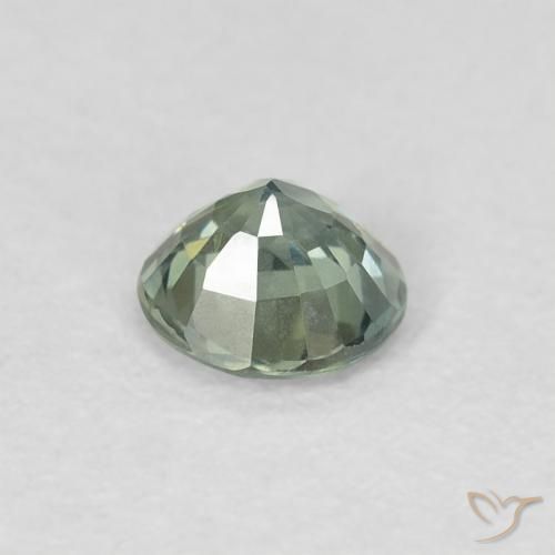 Zafiro Verde claro natural de 0.46 ct, Redondo, VS