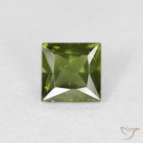 0.36ct Natural Verde cálido Zafiro, Cuadrado, VS