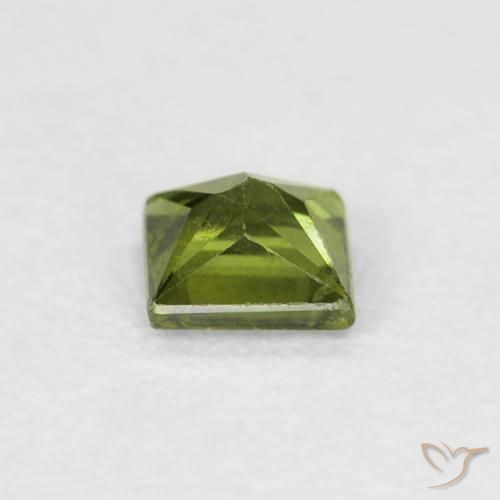 Zafiro Verde cálido natural de 0.36 ct, Cuadrado, VS