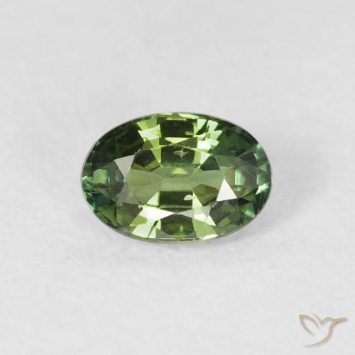 0.72ct Natural Medium Dark-Green Zafiro, Ovalada, VS