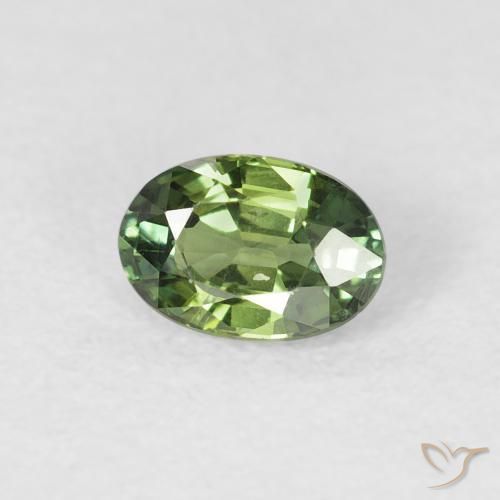 Zafiro Medium Dark-Green natural de 0.72 ct, Ovalada, VS