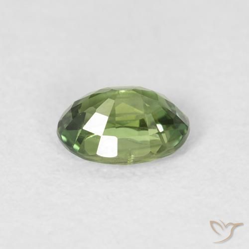 Zafiro Medium Dark-Green natural de 0.72 ct, Ovalada, VS