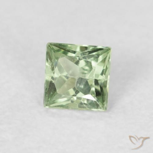 Zafiro Verde claro natural de 0.18 ct, Cuadrado, VS