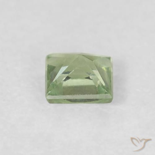 Zafiro Verde pera pálido natural de 0.21 ct, Cuadrado, VS