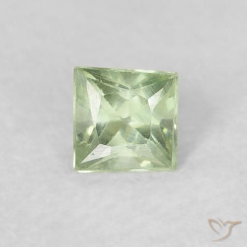 0.21ct Natural Verde amarillo claro Zafiro, Cuadrado, VS