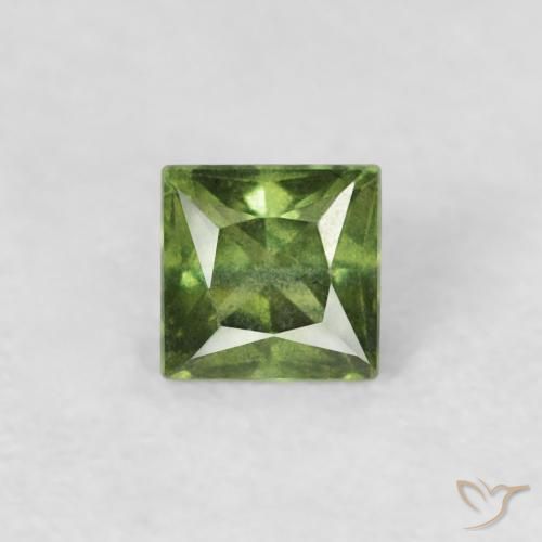 0.24ct Natural Verde medio Zafiro, Cuadrado, VS