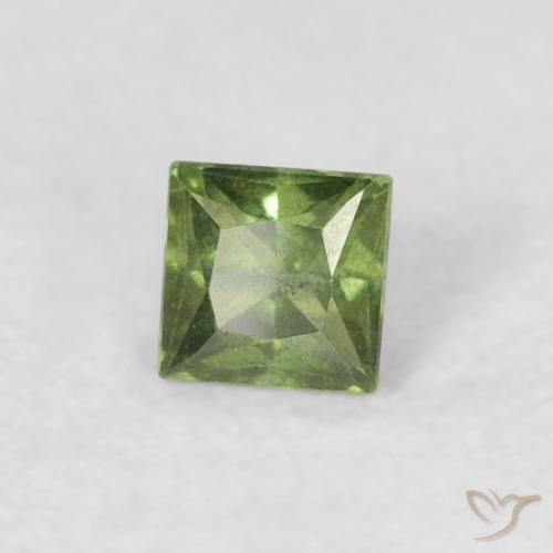 Zafiro Verde medio natural de 0.24 ct, Cuadrado, VS