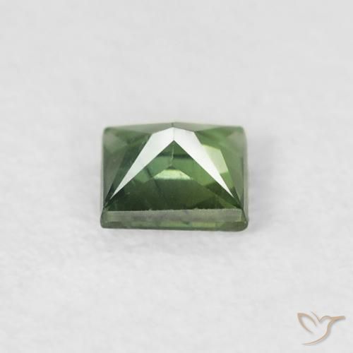 Zafiro Verde medio natural de 0.33 ct, Cuadrado, VS