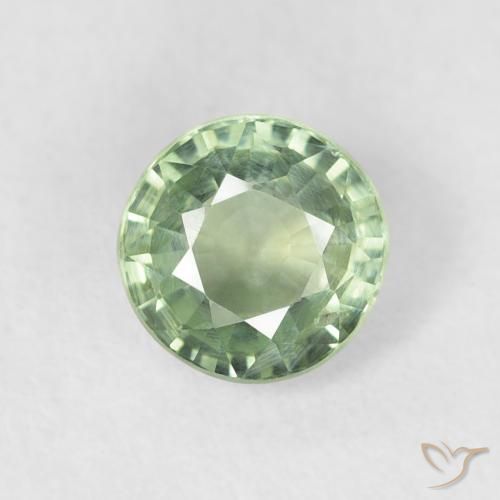 0.75ct Natural Verde salvia claro Zafiro, Redondo, VS