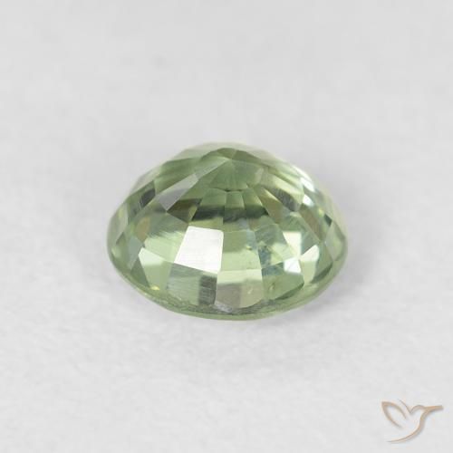 Zafiro Verde salvia claro natural de 0.75 ct, Redondo, VS