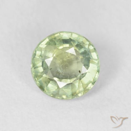 0.80ct Natural Verde muy claro Zafiro, Redondo, VS
