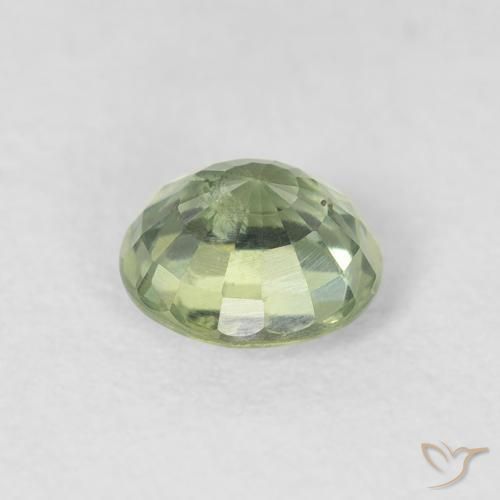 Zafiro Verde muy claro natural de 0.80 ct, Redondo, VS