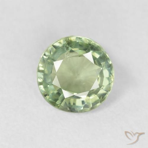 0.72ct Natural Verde claro Zafiro, Redondo, VS