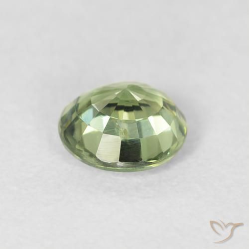 Zafiro Verde claro natural de 0.72 ct, Redondo, VS