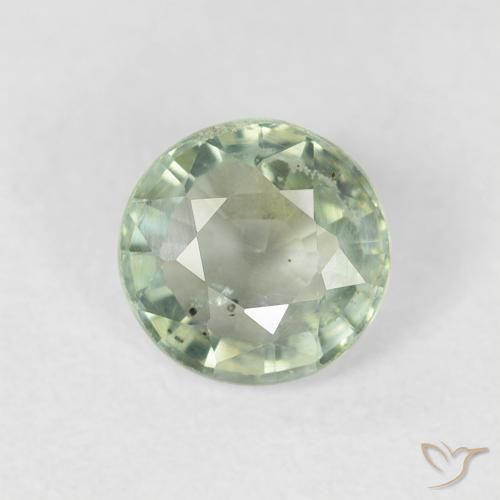 0.81ct Natural Verde claro Zafiro, Redondo, VS