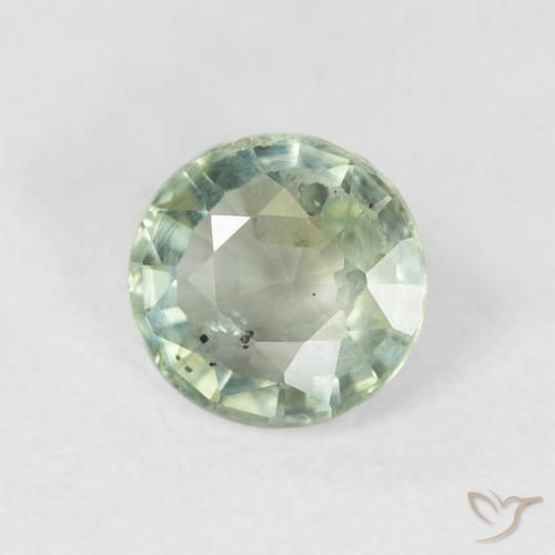 Zafiro Verde claro natural de 0.81 ct, Redondo, VS