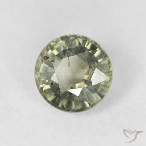Zafiro Verde medio natural de 0.95 ct, Redondo, VS-SI