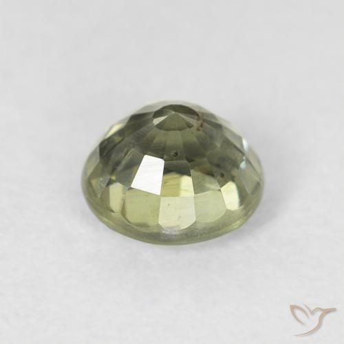Zafiro Verde medio natural de 0.95 ct, Redondo, VS-SI