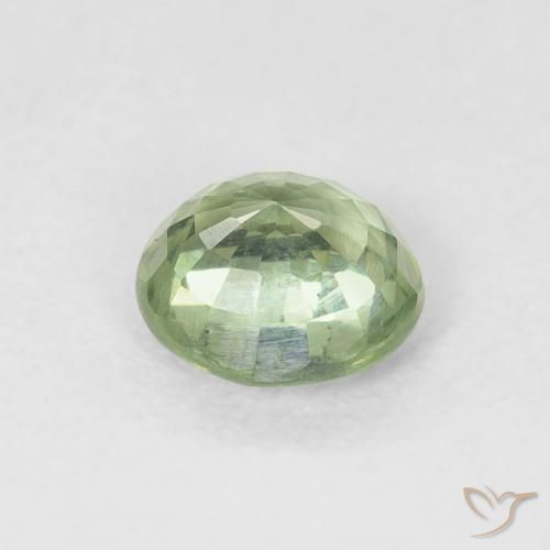 Zafiro Verde cálido natural de 0.80 ct, Redondo, VS