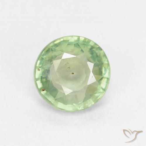 0.81ct Natural Verde medio Zafiro, Redondo, VS