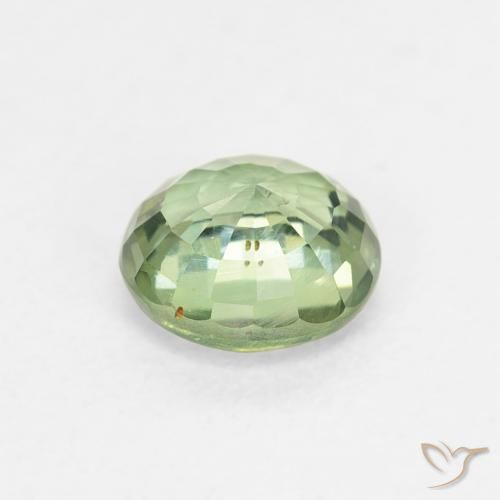 Zafiro Verde medio natural de 0.81 ct, Redondo, VS