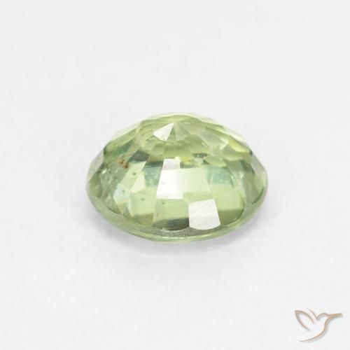 Zafiro Verde amarillo natural de 0.82 ct, Redondo, VS