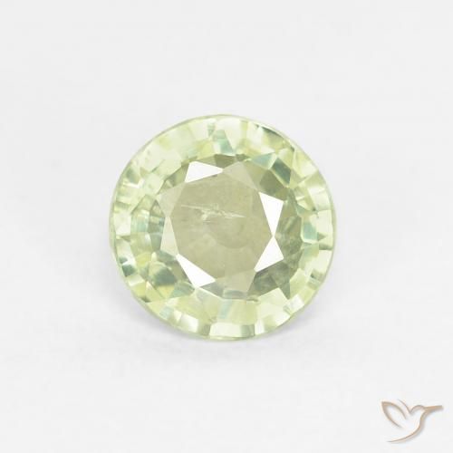 0.61ct Natural Verde claro Zafiro, Redondo, VS