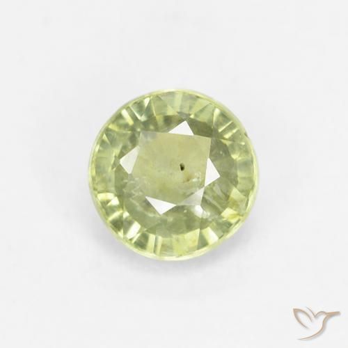 0.71ct Natural Verde lima Zafiro, Redondo, VS