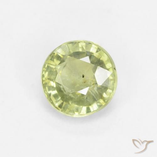 Zafiro Verde lima natural de 0.71 ct, Redondo, VS