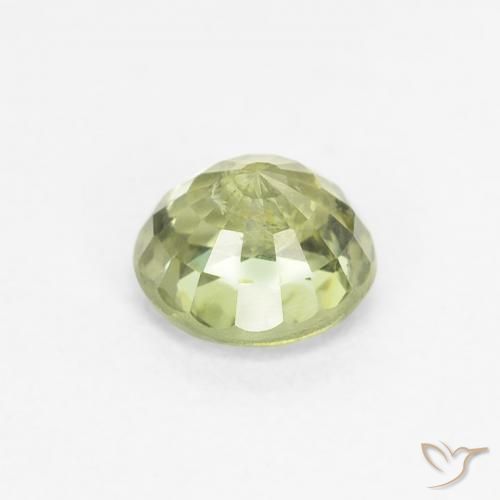 Zafiro Verde lima natural de 0.71 ct, Redondo, VS