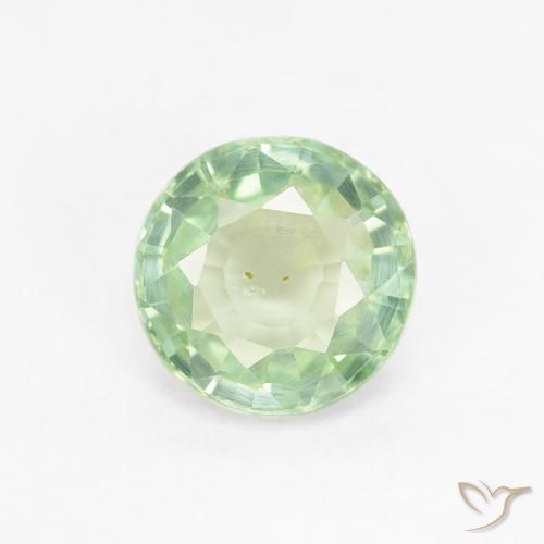 0.83ct Natural Verde muy claro Zafiro, Redondo, VS