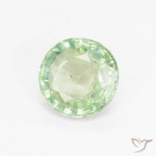 Zafiro Verde muy claro natural de 0.83 ct, Redondo, VS