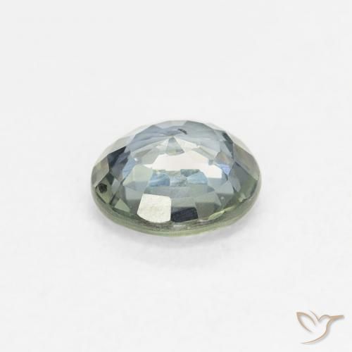 Zafiro Verde medio natural de 0.59 ct, Redondo, VS
