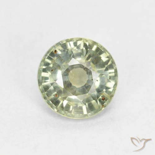 0.83ct Natural Verde pálido Zafiro, Redondo, VS