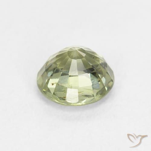 Zafiro Verde pálido natural de 0.83 ct, Redondo, VS