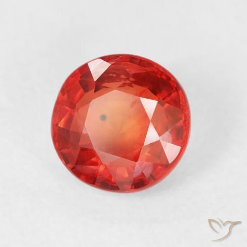 Zafiro Rojo intenso natural de 1.13 ct, Redondo, VS