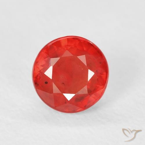 0.82ct Natural Rojo claro Zafiro, Redondo, VS