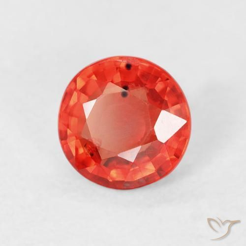 Zafiro Rojo claro natural de 0.76 ct, Redondo, VS