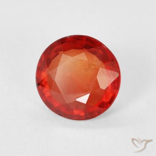 Zafiro Rojo claro natural de 0.77 ct, Redondo, VS
