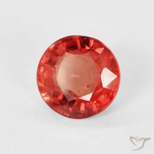 Zafiro Rojo claro natural de 0.78 ct, Redondo, VS