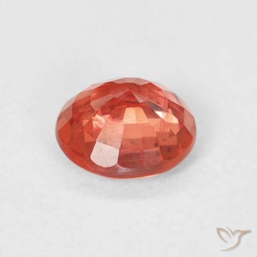 Zafiro Rojo claro natural de 0.78 ct, Redondo, VS