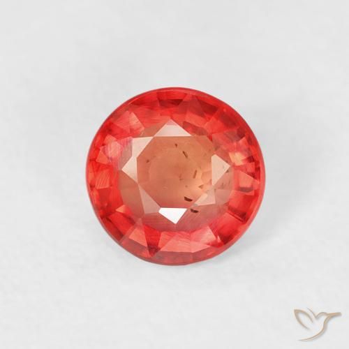 0.61ct Natural Rojo claro Zafiro, Redondo, VS