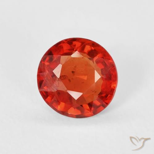 0.62ct Natural Naranja rojo intenso Zafiro, Redondo, VS