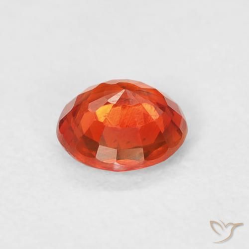 Zafiro Naranja rojo intenso natural de 0.62 ct, Redondo, VS