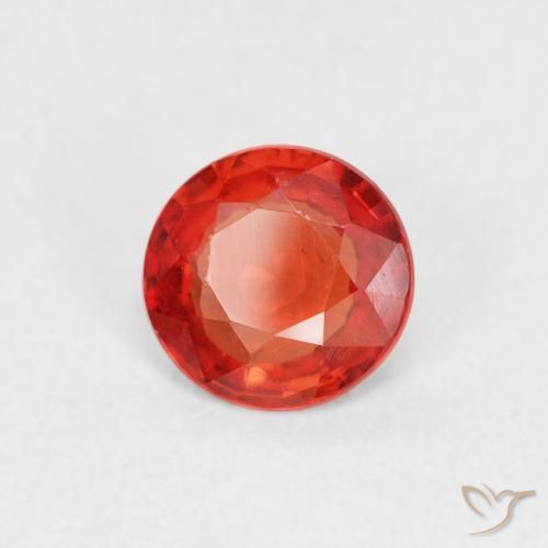 Zafiro Rojo claro natural de 0.52 ct, Redondo, VS