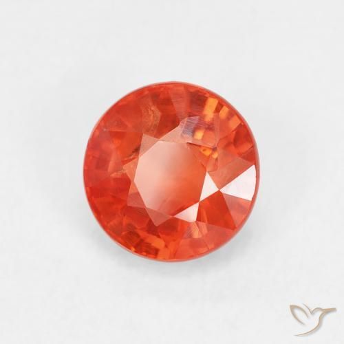 Zafiro Rojo medio natural de 0.98 ct, Redondo, VS