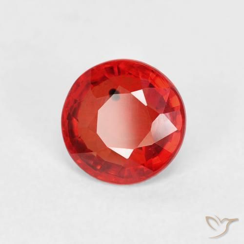 Zafiro Rojo claro natural de 0.73 ct, Redondo, VS